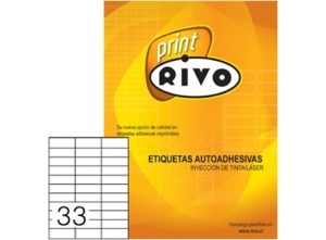 ETIQUETA LASER/INK 25X 72-3C 100HJ RIVO 33 ET.XHJ