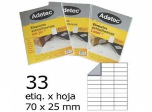 ETIQUETA INK-JET 70X 25-3C 25HJ 825 ETIQ ADETEC