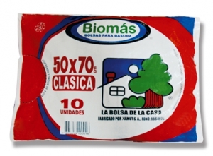 BOLSA BASURA 50 X 70 BIOMAS 10 UNID. 1.9MM