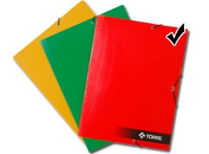 CARPETA CARTERA C/ELASTICO TORRE OFICIO ROJA