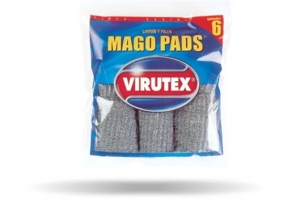 MAGO PADS 6 ROLL.S/JABON LANA ACERO OLLA VIRUTEX