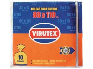 BOLSA BASURA 80 X 110 VIRUTEX 10 UNID.