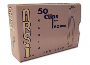 CLIPS N°80 MM ARSI PUNTA REDONDA LISO X 50UD.