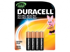 PILA ALKALINA AAA X 4 UN. DURACELL.