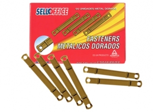 Dohe - Fasteners Metálicos Dorados para Encuadernación (50 uds.) - Con  Lengüeta y Pasador - Material de oficina