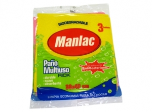 PA?O COCINA MULTIUSOS 38 X 40CM PQTE X 3UN MANLAC