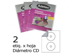 ETIQUETA INK-JET P/CD BLANCA 50HJ. ADETEC