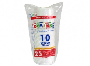 VASO DESECH. 290ML.10 ONZ X 25 UN. BLANCO