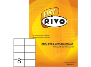 ETIQUETA LASER/INK 70X108-2C 50HJ RIVO 8 ET.XHJ