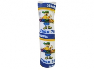 VASO DESECH. 180ML.7 ONZ X 50 UN. BLANCO