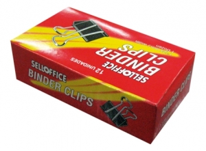 DOBLE CLIPS NEGROS 1- 25MM X 12UN SELLOFFICE