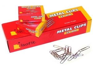 CLIPS ISOFIT METAL 33 MM PTA.REDONDA 100 UND.