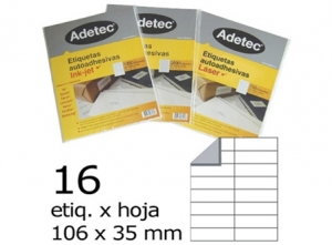 ETIQUETA INK-JET 106X 35-2C 50HJ 800 ETIQ ADETEC