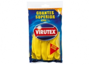 GUANTES LATEX VIRUTEX SUPERIOR M AMAR. AFELPADO