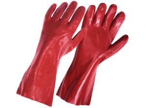 GUANTE ANTIACIDOS PVC ROJO 14 PULGADAS